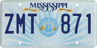 MS license plate ZMT871