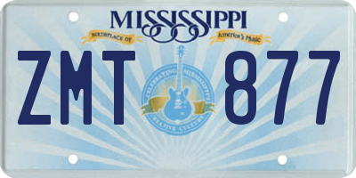 MS license plate ZMT877