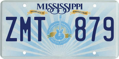 MS license plate ZMT879