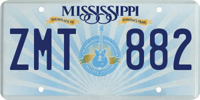 MS license plate ZMT882