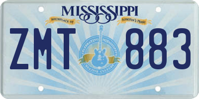 MS license plate ZMT883