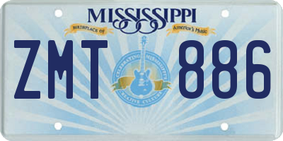 MS license plate ZMT886