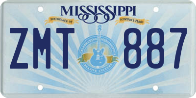 MS license plate ZMT887