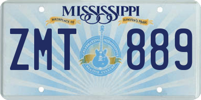 MS license plate ZMT889