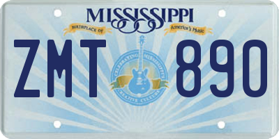 MS license plate ZMT890