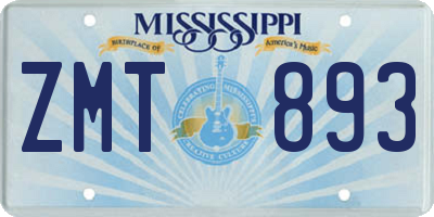 MS license plate ZMT893