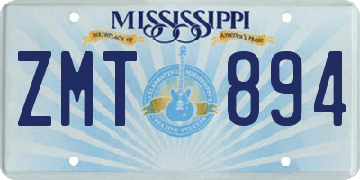 MS license plate ZMT894
