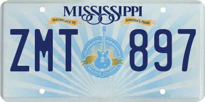 MS license plate ZMT897