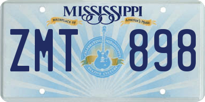 MS license plate ZMT898