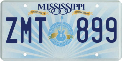 MS license plate ZMT899