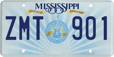 MS license plate ZMT901