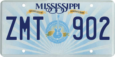 MS license plate ZMT902