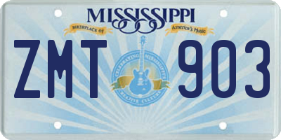 MS license plate ZMT903
