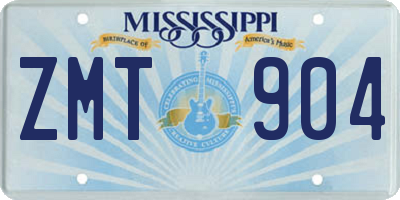 MS license plate ZMT904