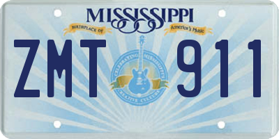 MS license plate ZMT911