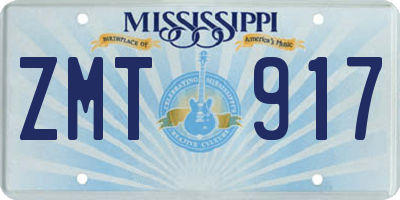 MS license plate ZMT917