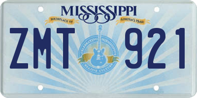 MS license plate ZMT921