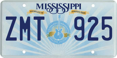 MS license plate ZMT925