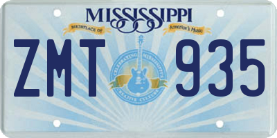 MS license plate ZMT935