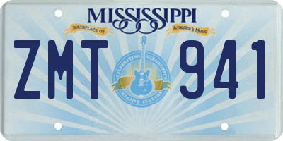 MS license plate ZMT941