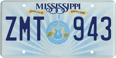 MS license plate ZMT943