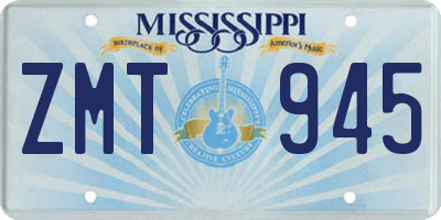 MS license plate ZMT945