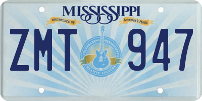 MS license plate ZMT947
