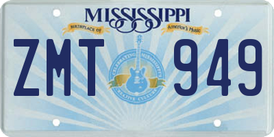 MS license plate ZMT949