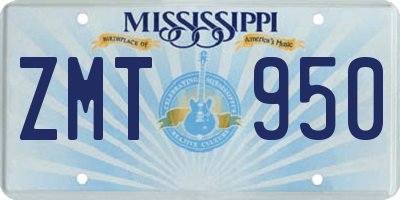 MS license plate ZMT950