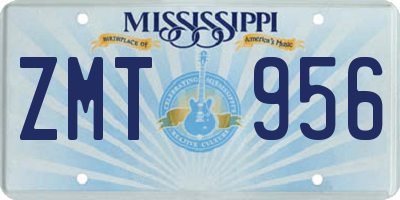 MS license plate ZMT956