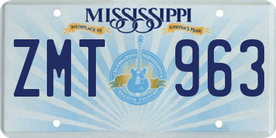 MS license plate ZMT963