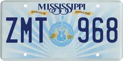 MS license plate ZMT968