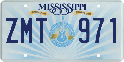 MS license plate ZMT971