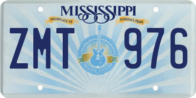 MS license plate ZMT976