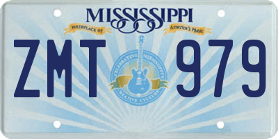 MS license plate ZMT979