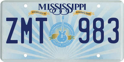 MS license plate ZMT983