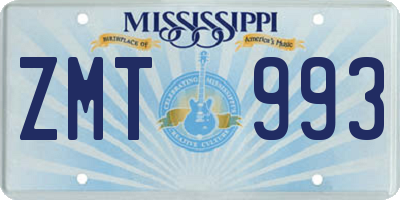 MS license plate ZMT993