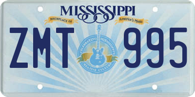 MS license plate ZMT995
