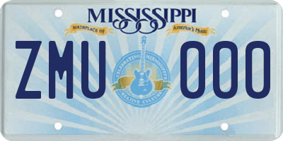 MS license plate ZMU000