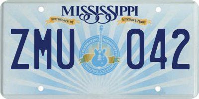 MS license plate ZMU042