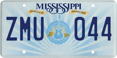 MS license plate ZMU044