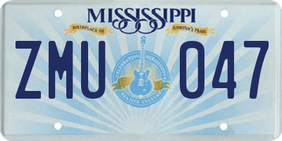 MS license plate ZMU047