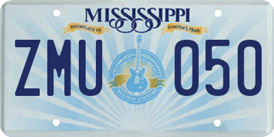 MS license plate ZMU050