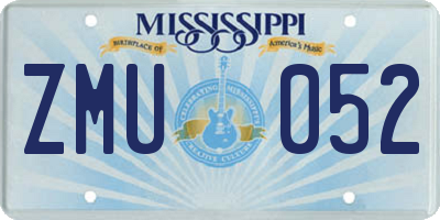 MS license plate ZMU052
