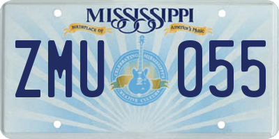 MS license plate ZMU055