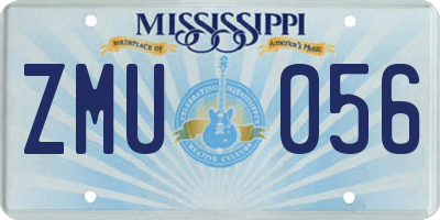 MS license plate ZMU056