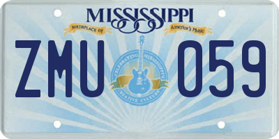 MS license plate ZMU059