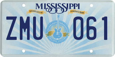 MS license plate ZMU061