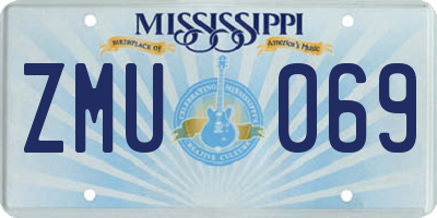 MS license plate ZMU069