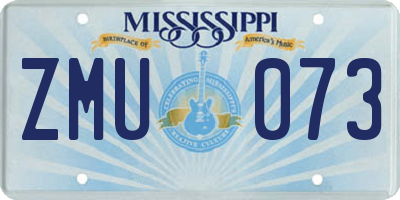 MS license plate ZMU073